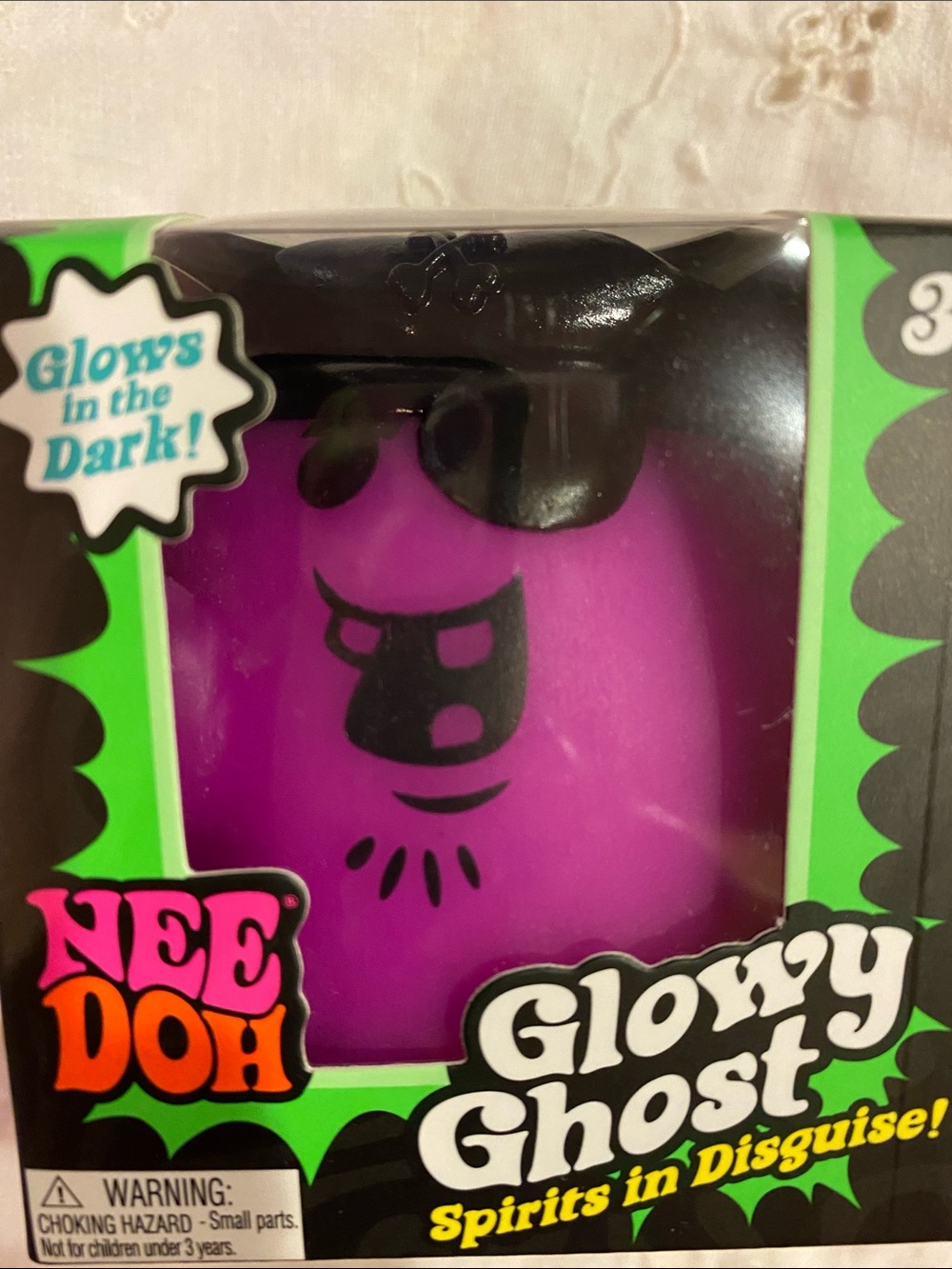 NeeDoh Glowy Ghost - Purple Glows in the dark squishy Toy